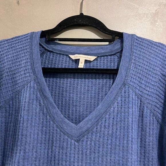 Soft Surroundings Cleo Top Blue Lace Crochet Sleeve Medium M NEW - Picture 2 of 4